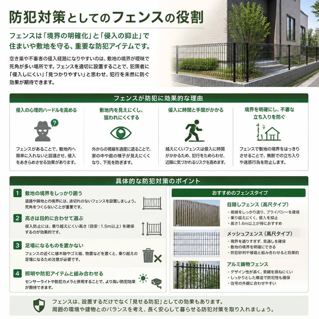 防犯対策としてのフェンスの役割
